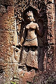 Preah Khan temple - east gopura IV, apsara bas relief